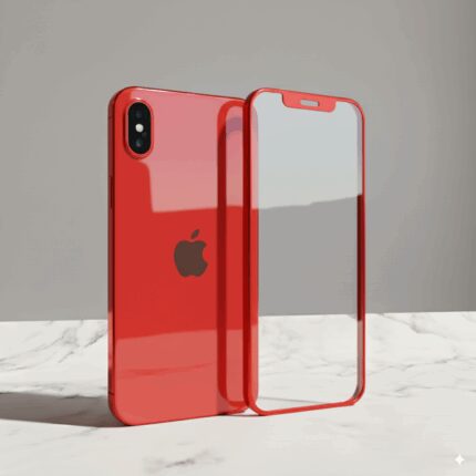 لزقة شاشة مع ظهر لايفون XR - لون أحمر