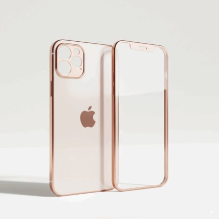 لزقة شاشة مع ظهر لايفون IP 12 Pro بحجم 6.1 بوصة - لون Rose Gold