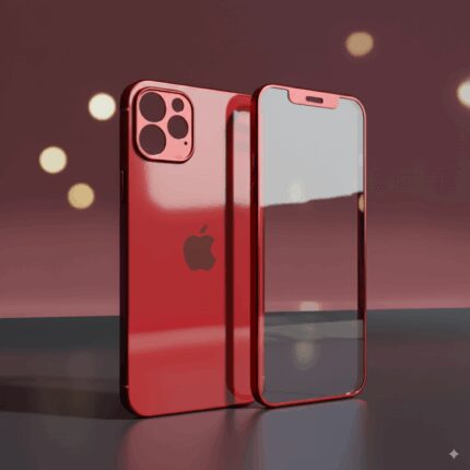 لزقة شاشة مع ظهر لايفون IP 12 Pro Max - لون أحمر