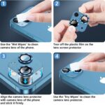 ⁦حماية عدسة كاميرا لآيفون
  13Mini/ 13 مصنوعة من زجاج مقوّى قطعة واحدة - لون أسود⁩ - الصورة ⁦2⁩