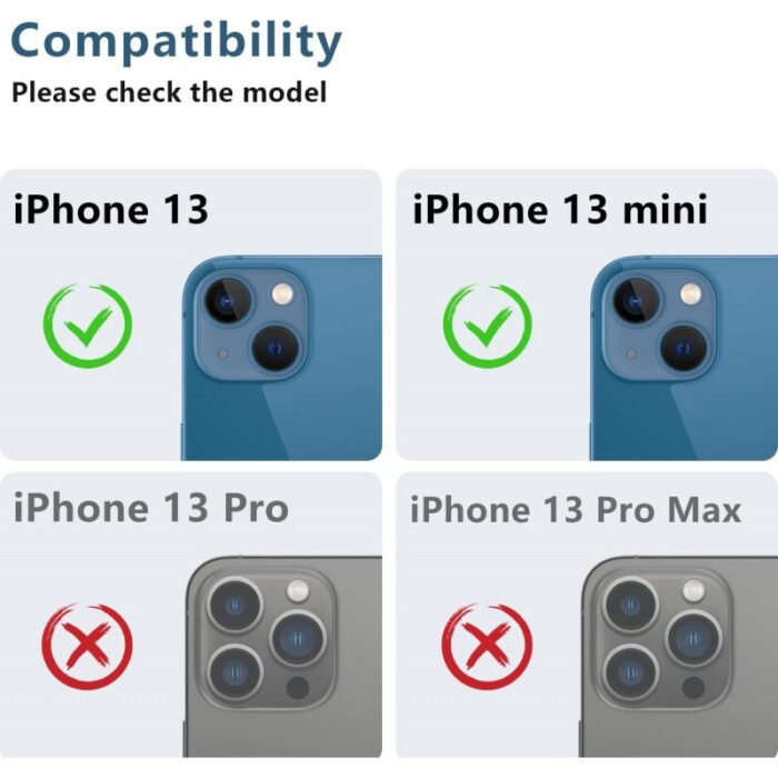⁦حماية عدسة كاميرا لآيفون
  13Mini/ 13 مصنوعة من زجاج مقوّى قطعة واحدة - لون أسود⁩ - الصورة ⁦3⁩