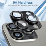 حماية عدسة كاميرا لآيفون
  16/ 15Plus مصنوعة من زجاج مقوّى قطعة واحدة - لون أسود