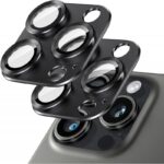 ⁦حماية عدسة كاميرا لآيفون
  16/ 15Plus مصنوعة من زجاج مقوّى قطعة واحدة - لون أسود⁩ - الصورة ⁦3⁩