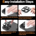 ⁦حماية عدسة كاميرا لآيفون
  14Pro Max/ 14 Pro مصنوعة من زجاج مقوّى قطعة واحدة - لون أسود⁩ - الصورة ⁦4⁩