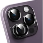 حماية عدسة كاميرا آيفون 14plus/ 14 - مصنوعة من زجاج مقوّى قطعة واحدة - لون أسود