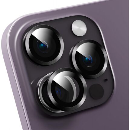 حماية عدسة كاميرا آيفون 14plus/ 14 - مصنوعة من زجاج مقوّى قطعة واحدة - لون أسود