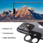 ⁦حماية عدسة كاميرا آيفون 12 حجم 6.1 بوصة - مصنوعة من زجاج مقوّى قطعة واحدة - لون أسود⁩ - الصورة ⁦3⁩
