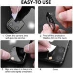 ⁦حماية عدسة كاميرا آيفون 12 حجم 6.1 بوصة - مصنوعة من زجاج مقوّى قطعة واحدة - لون أسود⁩ - الصورة ⁦4⁩