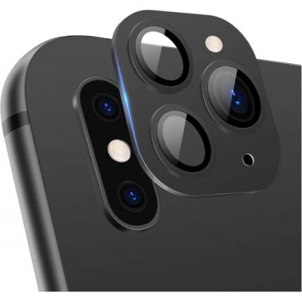 حماية عدسة كاميرا آيفون 11Pro Max/ 11 Pro - مصنوعة من زجاج مقوّى قطعة واحدة - لون أسود