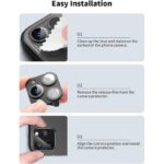 ⁦حماية عدسة كاميرا آيفون 11Pro Max/ 11 Pro - مصنوعة من زجاج مقوّى قطعة واحدة - لون أسود⁩ - الصورة ⁦3⁩