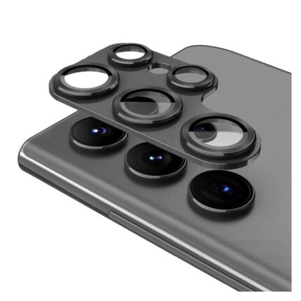 حماية عدسة كاميرا للسامسونج S23 Ultra لون أسود- مصنوعة من معدن قطعة واحدة