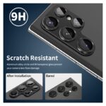 ⁦حماية عدسة كاميرا للسامسونج S23 Ultra لون أسود- مصنوعة من معدن قطعة واحدة⁩ - الصورة ⁦2⁩