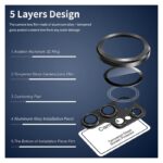 ⁦حماية عدسة كاميرا للسامسونج S23 Ultra لون أسود- مصنوعة من معدن قطعة واحدة⁩ - الصورة ⁦3⁩