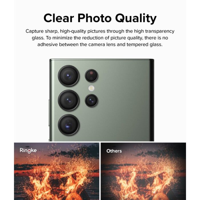 ⁦طقم حماية لعدسات كاميرا لجوال جلاكسي S23 Ultra - لون أسود⁩ - الصورة ⁦3⁩