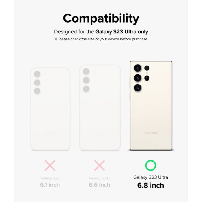 ⁦طقم حماية لعدسات كاميرا لجوال جلاكسي S23 Ultra - لون أسود⁩ - الصورة ⁦4⁩