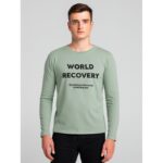 تيشيرت بأكمام طويلة للشباب لون أخضر
