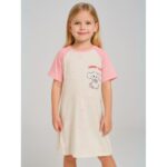 فستان بيتي بناتي للأطفال لون أبيض وزهري