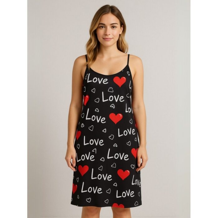 103390006_68c559e2ae559 فستان بيتي للنساء لون أسود - الصورة 1