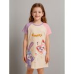 فستان بيتي بناتي للأطفال لون زهري