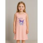 فستان بيتي بناتي للأطفال لون زهري