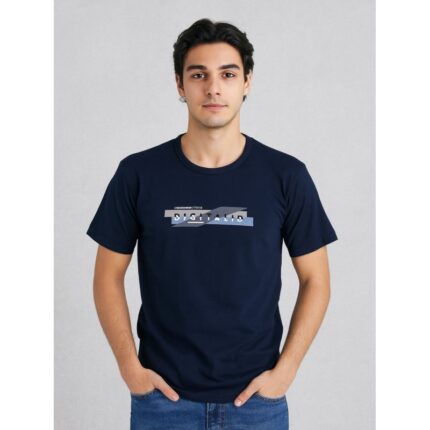 تيشيرت بأكمام طويلة للشباب لون أسود