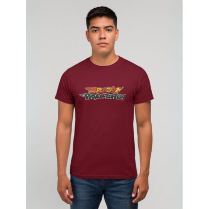 تيشيرت بأكمام قصيرة للشباب لون خمري