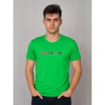 تيشيرت بأكمام قصيرة للشباب لون أخضر