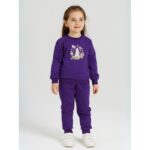 بجامة بأكمام طويلة بناتي للأطفال لون بنفسجي
