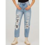 ⁦بنطلون جينز للنساء لون أزرق⁩ - الصورة ⁦2⁩