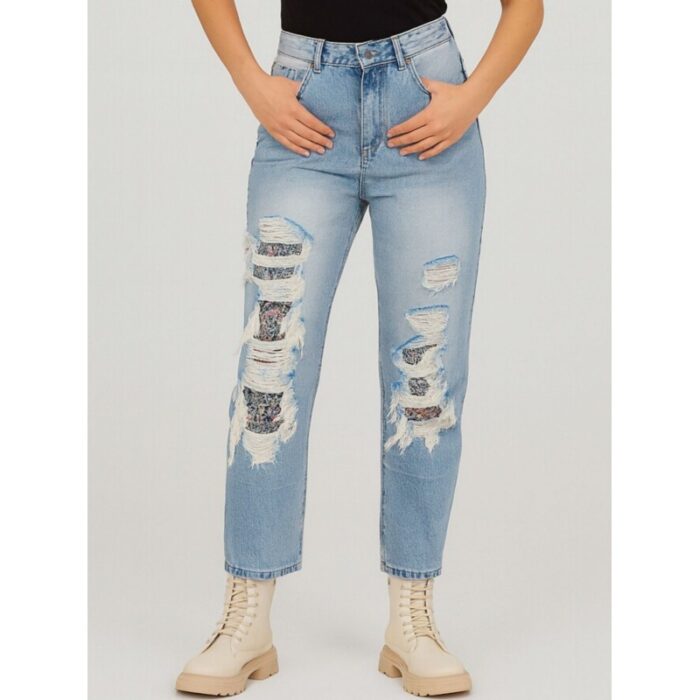 ⁦بنطلون جينز للنساء لون أزرق⁩ - الصورة ⁦2⁩