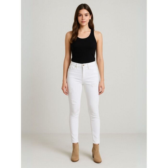 ⁦بنطلون جينز للنساء لون أبيض⁩ - الصورة ⁦2⁩