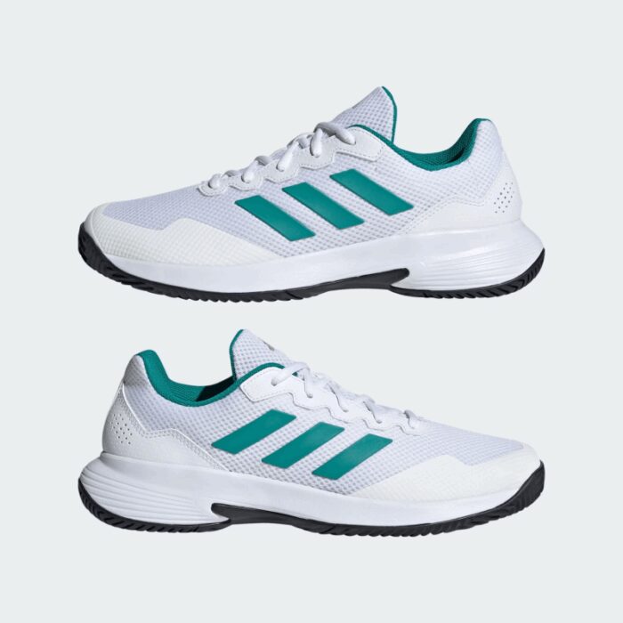 ⁦adidas Mens' Gamecourt 2.0 Tennis Shoes - White⁩ - الصورة ⁦7⁩