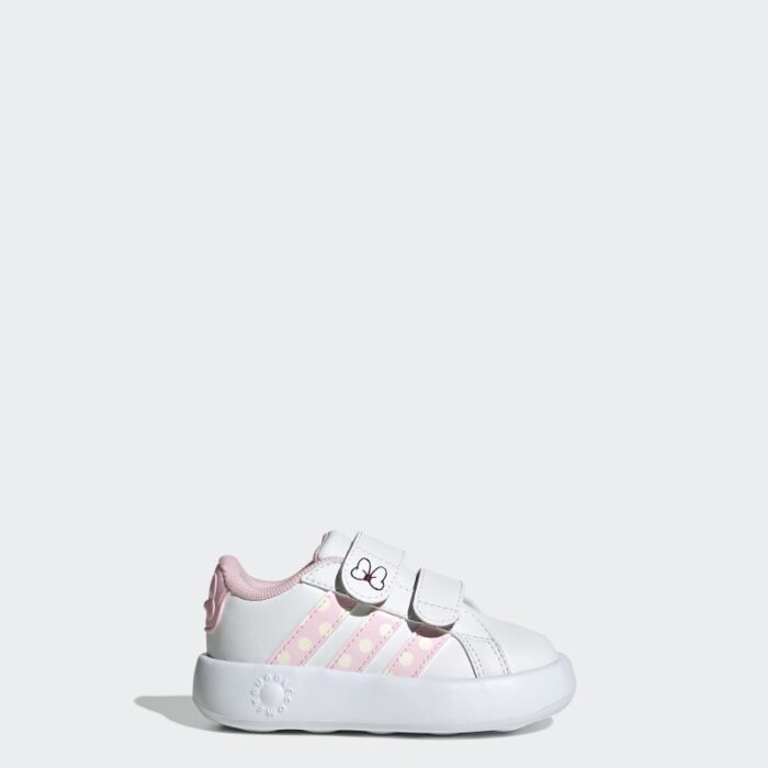 ⁦adidas Kids' x Disney Minnie Mouse Grand Court Shoes - White⁩ - الصورة ⁦2⁩