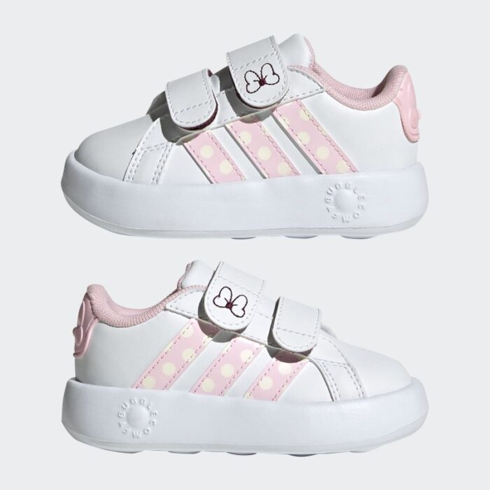 ⁦adidas Kids' x Disney Minnie Mouse Grand Court Shoes - White⁩ - الصورة ⁦11⁩