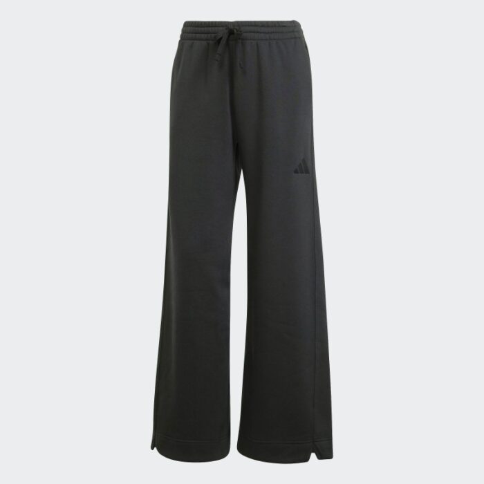 ⁦adidas Womens' ALL SZN Fleece Loose Wide-Leg Pants - Black⁩ - الصورة ⁦2⁩