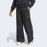 ⁦adidas Womens' ALL SZN Fleece Loose Wide-Leg Pants - Black⁩ - الصورة ⁦3⁩