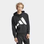 ⁦adidas Mens' Essentials Big Logo French Terry Hoodie - Black⁩ - الصورة ⁦2⁩