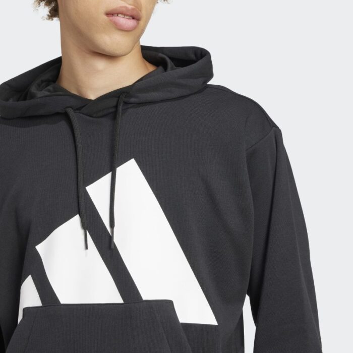 ⁦adidas Mens' Essentials Big Logo French Terry Hoodie - Black⁩ - الصورة ⁦5⁩