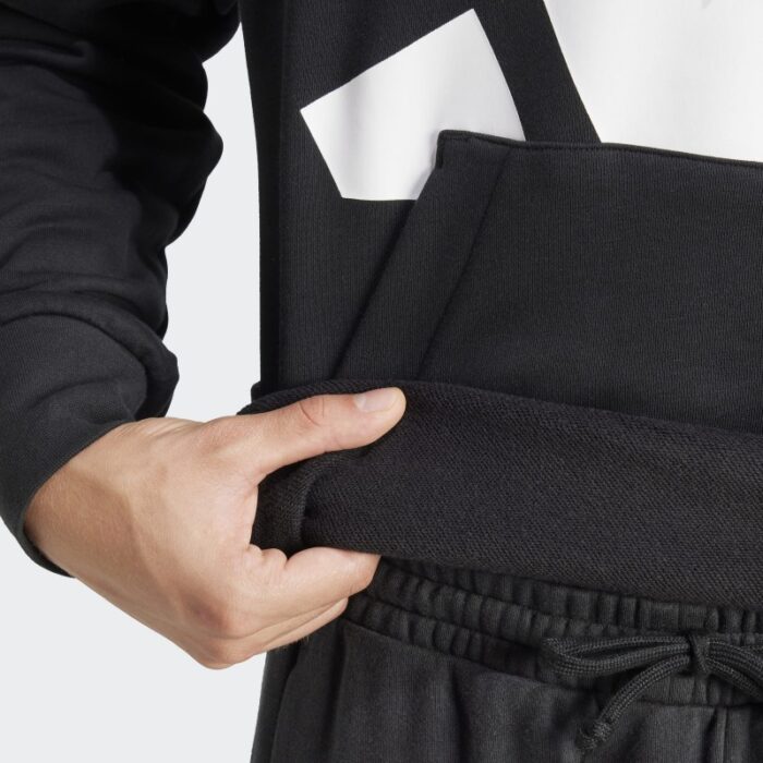 ⁦adidas Mens' Essentials Big Logo French Terry Hoodie - Black⁩ - الصورة ⁦6⁩