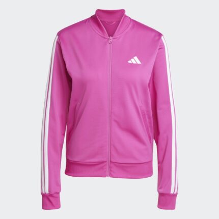 adidas Womens' Essentials 3-Stripes Track Suit - Pink