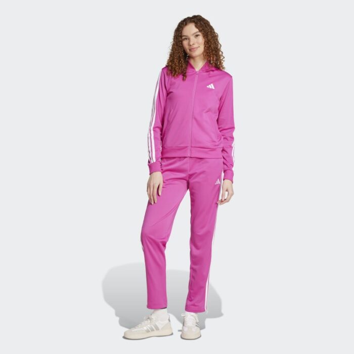 ⁦adidas Womens' Essentials 3-Stripes Track Suit - Pink⁩ - الصورة ⁦4⁩