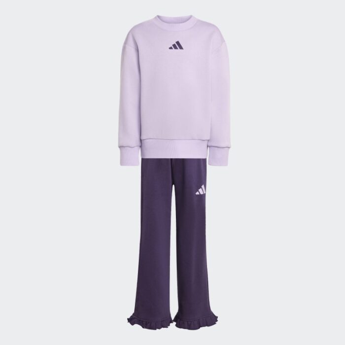 ⁦adidas Kids' Girl Fleece Jogger Set - Purple⁩ - الصورة ⁦5⁩