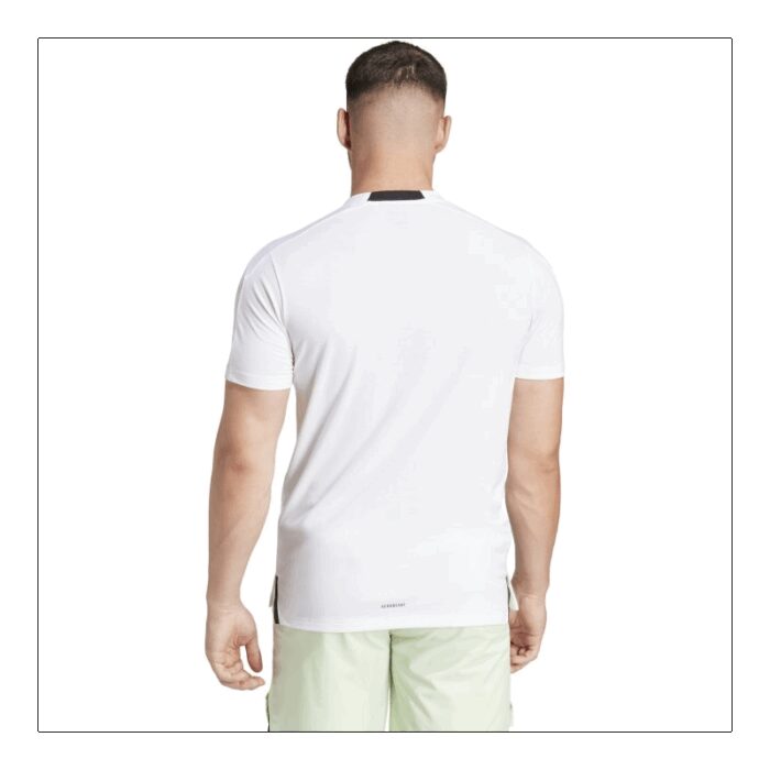 ⁦adidas Men's Designed for Training Workout Tee-White⁩ - الصورة ⁦4⁩