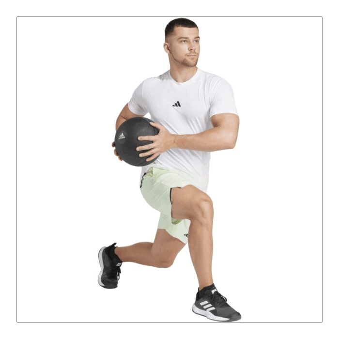 ⁦adidas Men's Designed for Training Workout Tee-White⁩ - الصورة ⁦5⁩