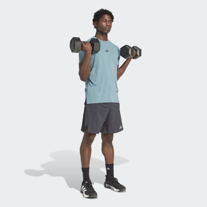 ⁦adidas Men's Designed for Training Workout Tee - Green⁩ - الصورة ⁦4⁩