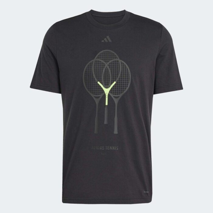 103390200_68cb1fc9c20b2 adidas Men's Tennis 3 Rackets Graphic Tee - Black - الصورة 1