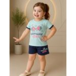 ⁦طقم أطفال قطعتين شورت + تيشيريت⁩ - الصورة ⁦2⁩