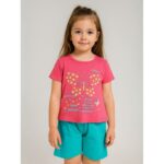 طقم أطفال قطعتين شورت + تيشيريت