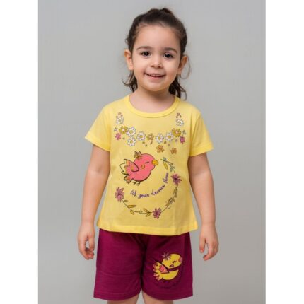 طقم أطفال قطعتين شورت + تيشيريت