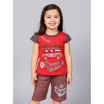 طقم أطفال قطعتين شورت + تيشيريت